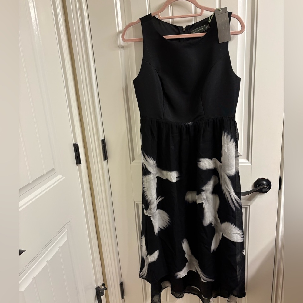 NWT Mint Velvet Skye Print Black n White Sleeveless Women’s Dress UK 12 US 8 M